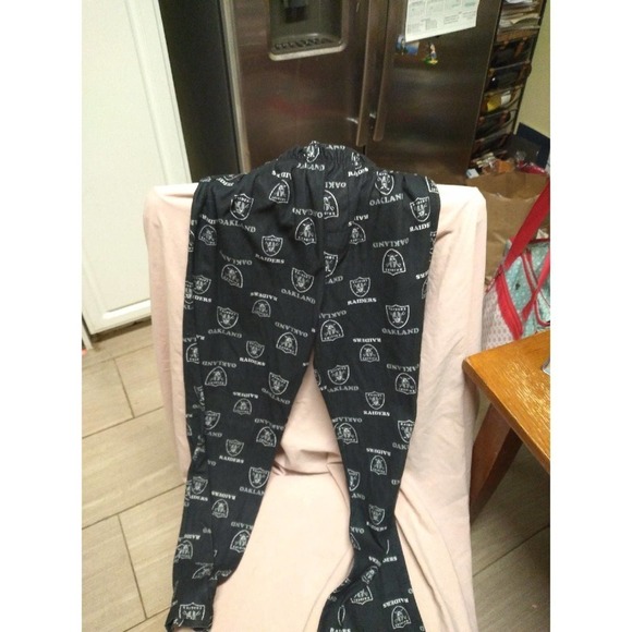 𝅺oakland Raiders Kids Pajama Pants Size 14/16 - Picture 1 of 3